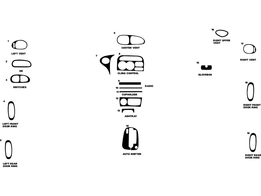 hyundai elantra 1996-1999 Dash Kit Diagram
