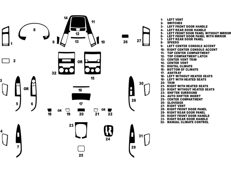 hyundai elantra 2009-2012 (touring) Dash Kit Diagram