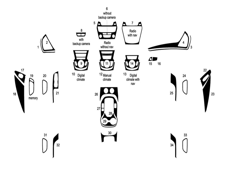 hyundai santa fe 2013-2018 Dash Kit Diagram