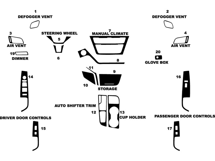 hyundai sonata 2015-2017 Dash Kit Diagram