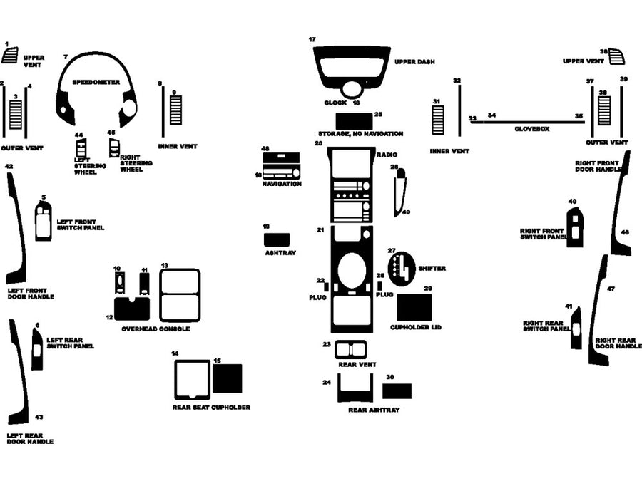 infiniti g35 2003-2004 (sedan) Dash Kit Diagram