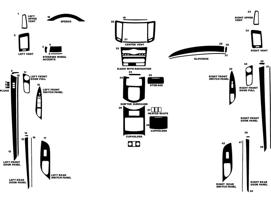 infiniti g37 2009-2009 (sedan) Dash Kit Diagram