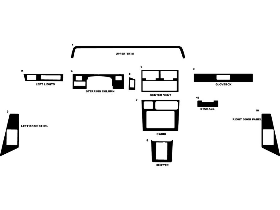 infiniti m30 1990-1992 Dash Kit Diagram