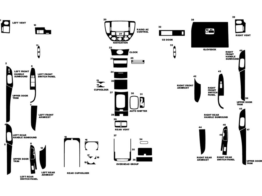 infiniti m45 2003-2004 Dash Kit Diagram