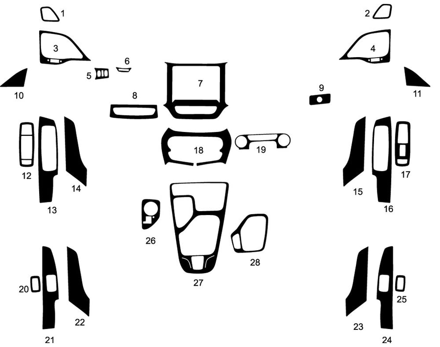 jeep cherokee 2019-2023 Dash Kit Diagram