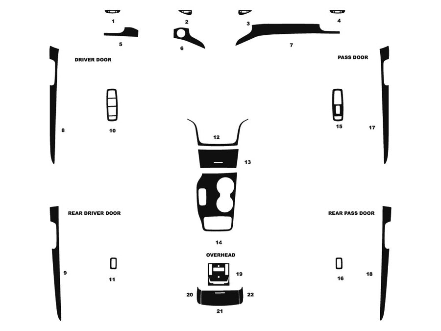 jeep grand cherokee 2014-2017 Dash Kit Diagram