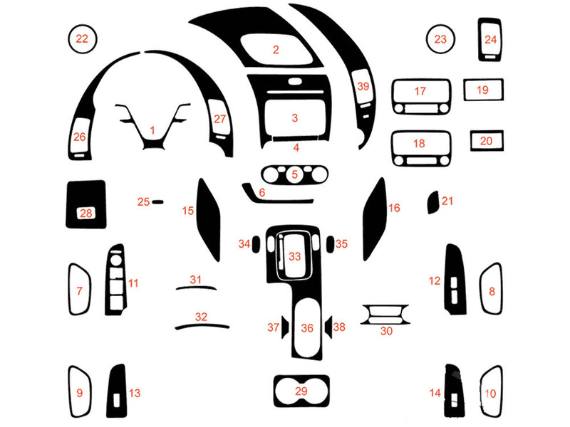 kia forte 2014-2018 (sedan) Dash Kit Diagram