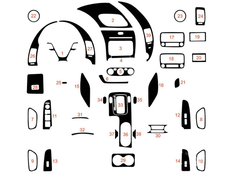 kia forte 2014-2018 (sedan) Dash Kit Diagram