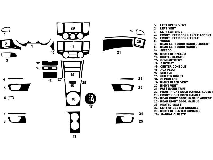 kia optima 2009-2010 Dash Kit Diagram