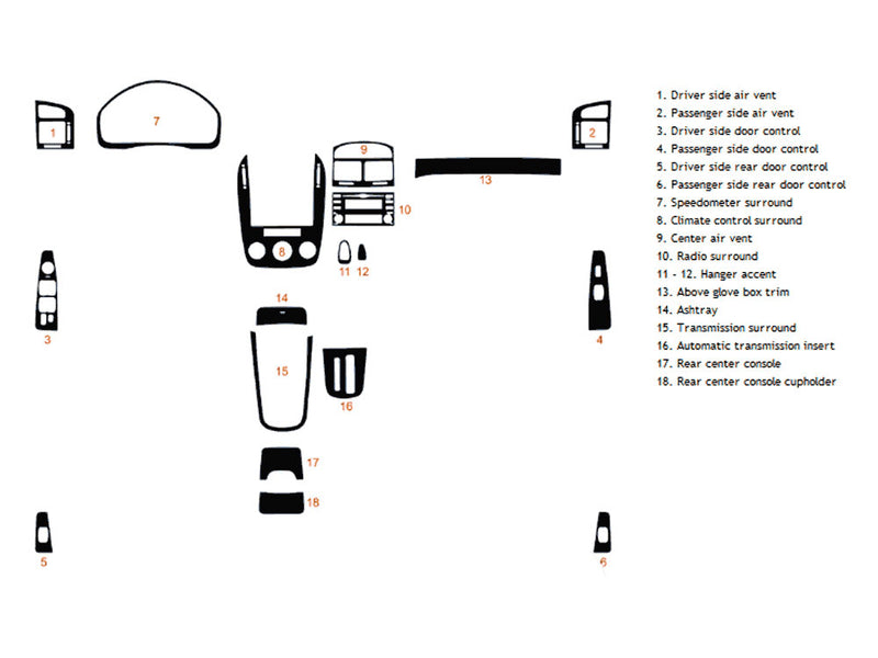 kia spectra 2007-2009 Dash Kit Diagram