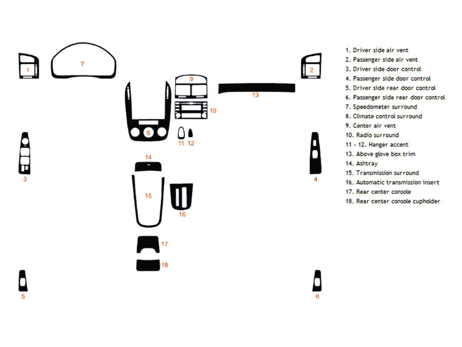 kia spectra 2007-2009 Dash Kit Diagram