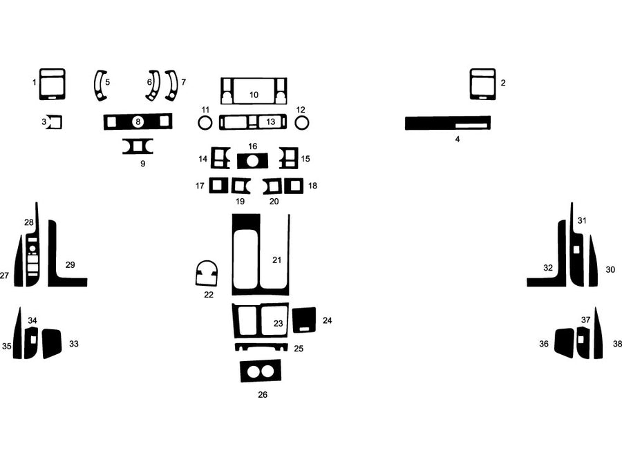 land rover range rover 2007-2009 Dash Kit Diagram