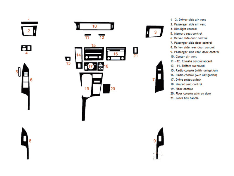 lexus ct 2011-2013 Dash Kit Diagram