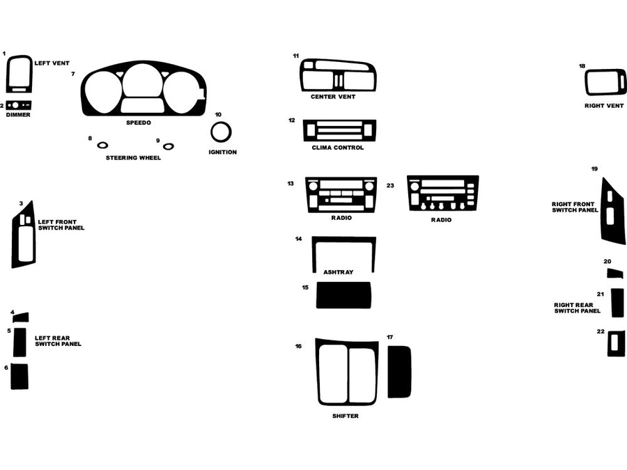 lexus gs 2001-2005 Dash Kit Diagram