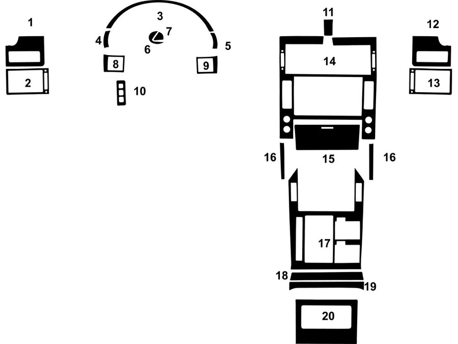 lexus gx 2010-2022 Dash Kit Diagram