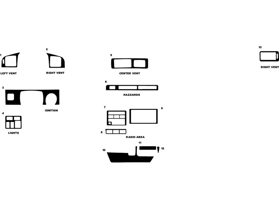 lexus lx 1996-1997 Dash Kit Diagram