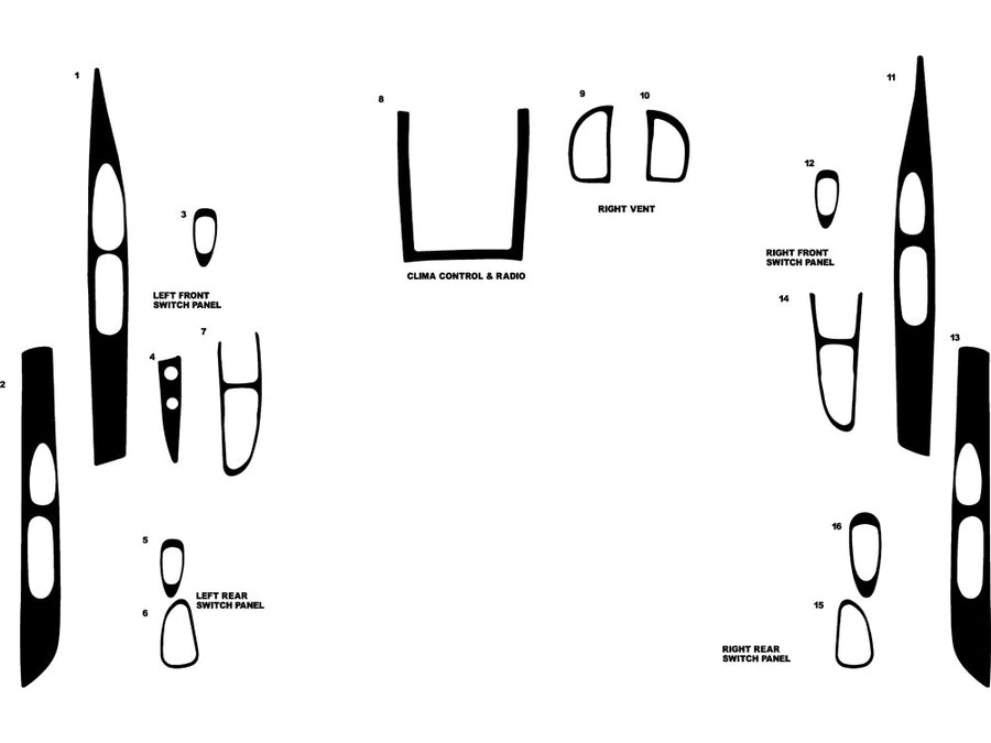 lincoln continental 1995-1997 Dash Kit Diagram