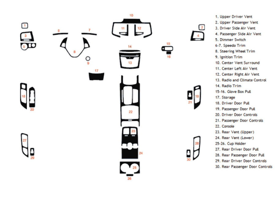 lincoln mks 2013-2016 Dash Kit Diagram