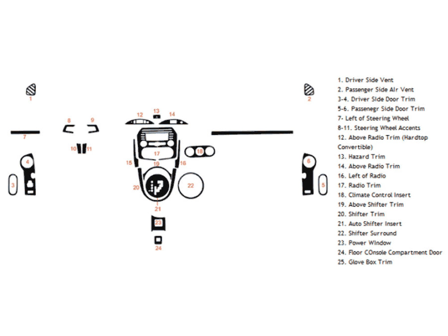 mazda mx-5 miata 2009-2015 Dash Kit Diagram