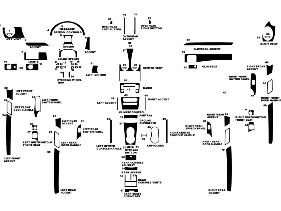 mercedes-benz m-class 2006-2011 Dash Kit Diagram