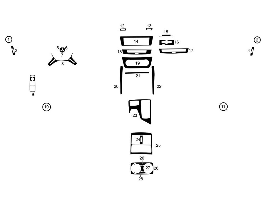 mercedes-benz m-class 2012-2015 Dash Kit Diagram