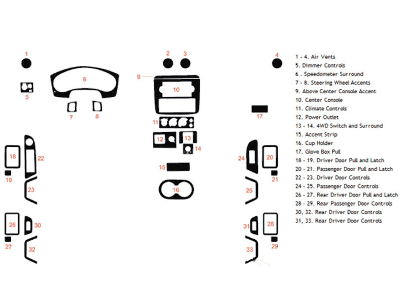 mitsubishi raider 2006-2007 Dash Kit Diagram