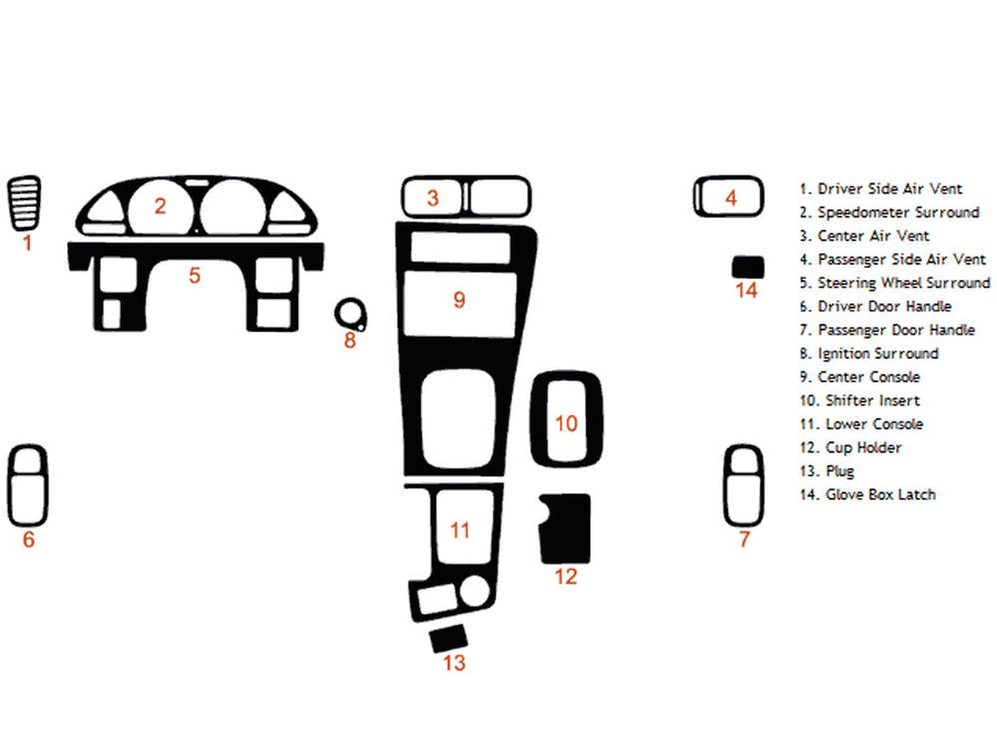 nissan 240sx 1989-1994 Dash Kit Diagram
