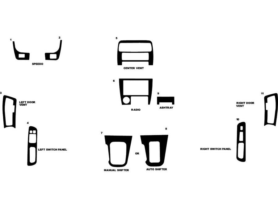 nissan 240sx 1995-1998 Dash Kit Diagram