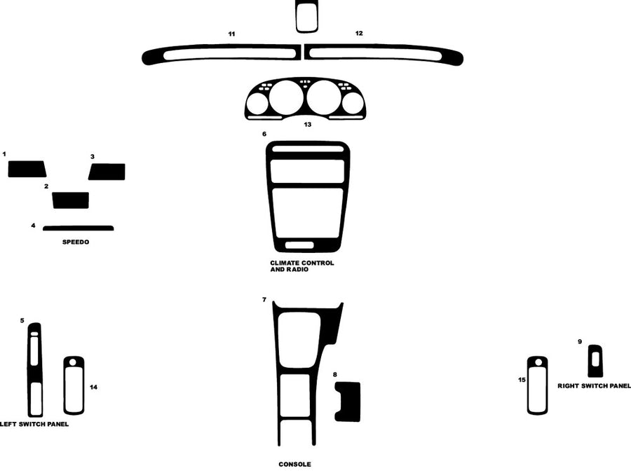 nissan 300zx 1990-1996 Dash Kit Diagram