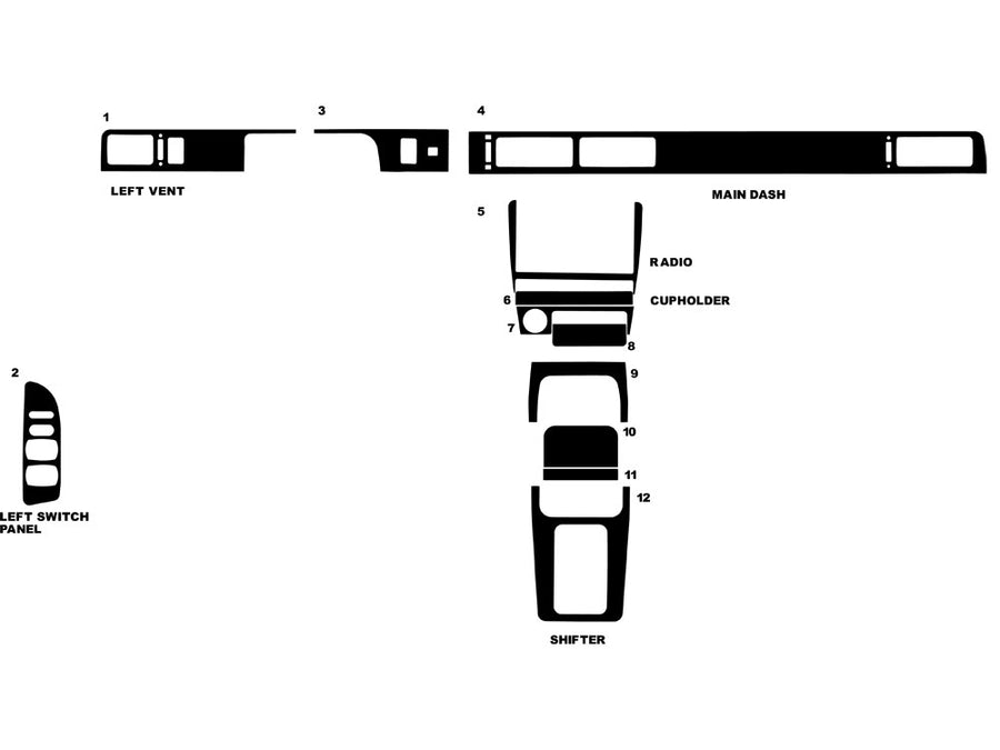 nissan altima 1993-1997 Dash Kit Diagram