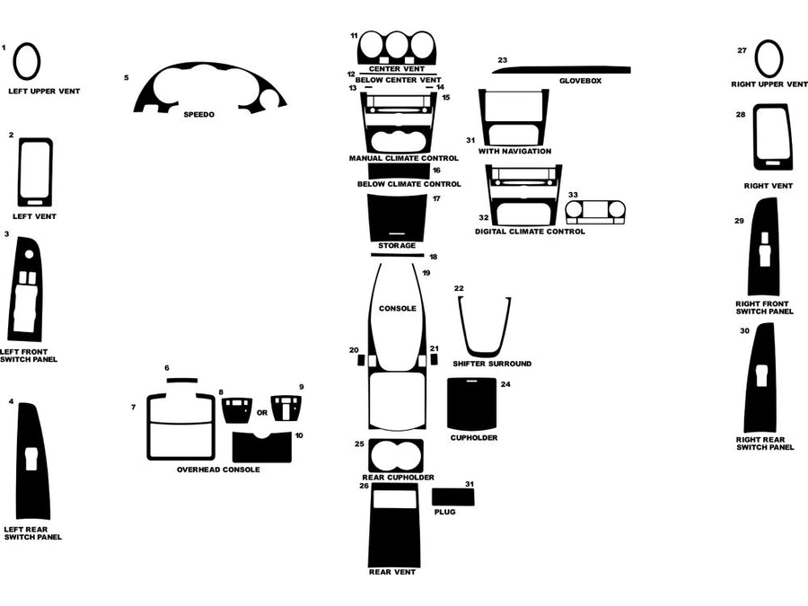 nissan altima 2007-2012 (sedan) Dash Kit Diagram