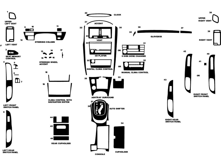 nissan maxima 2002-2003 Dash Kit Diagram