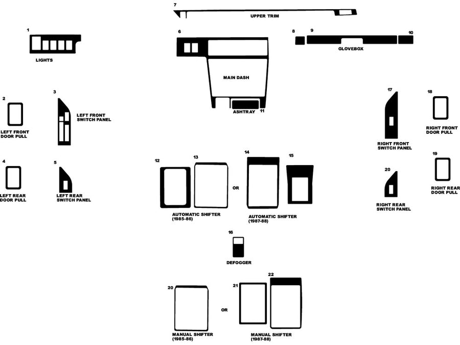 nissan maxima 1985-1988 Dash Kit Diagram