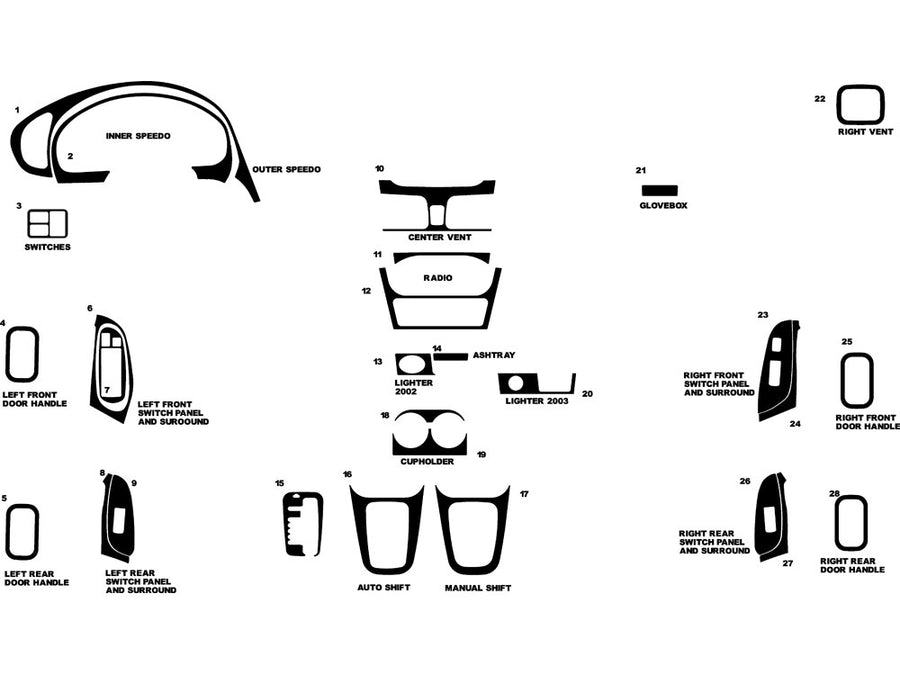 nissan sentra 2000-2006 Dash Kit Diagram
