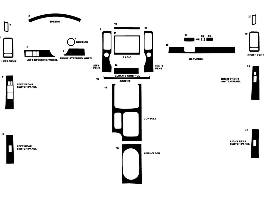 nissan xterra 2005-2008 Dash Kit Diagram