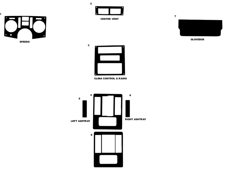 pontiac fiero 1984-1988 Dash Kit Diagram