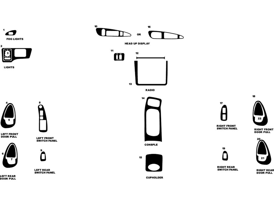 pontiac grand prix 1997-2003 Dash Kit Diagram