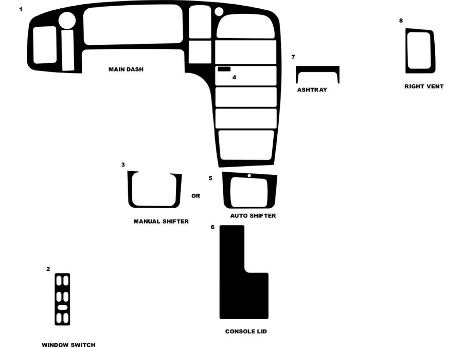 saab 9000 1992-1993 Dash Kit Diagram