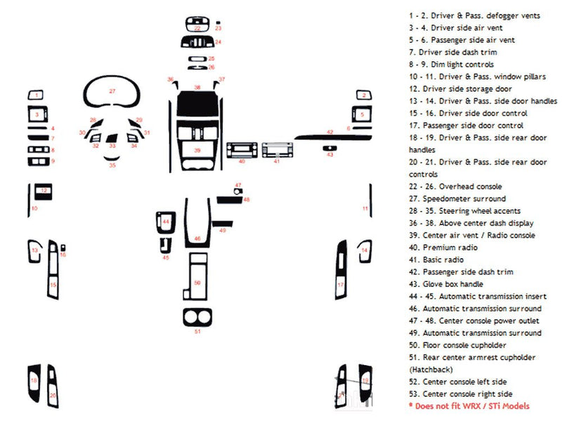 subaru xv crosstrek 2013-2015 Dash Kit Diagram