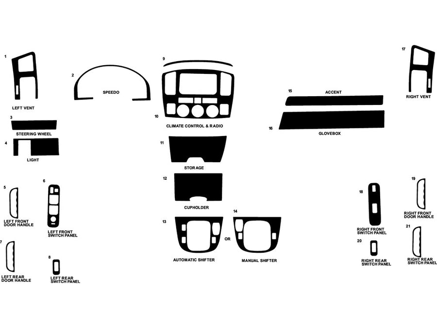 suzuki xl-7 2003-2006 Dash Kit Diagram
