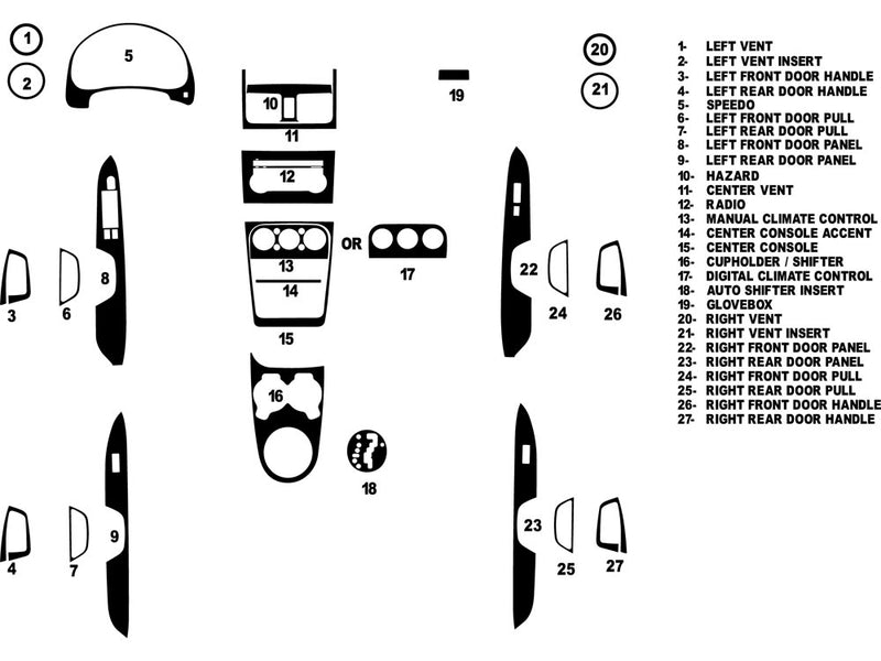 suzuki sx4 2007-2009 Dash Kit Diagram