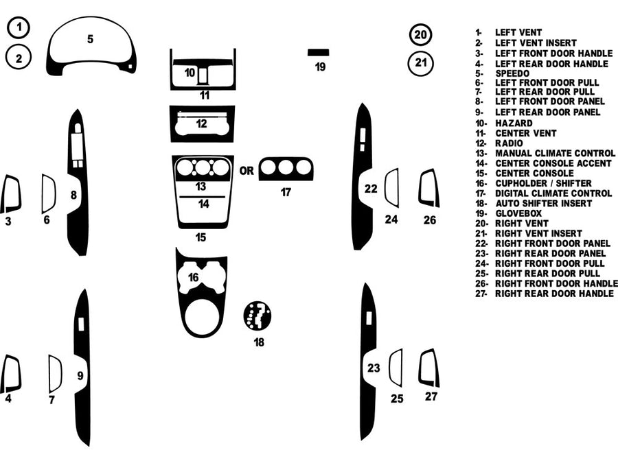 suzuki sx4 2007-2009 Dash Kit Diagram