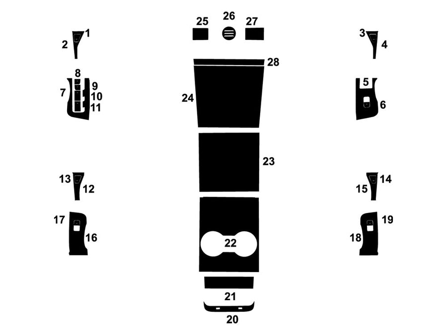 tesla model 3 2017-2020 Dash Kit Diagram