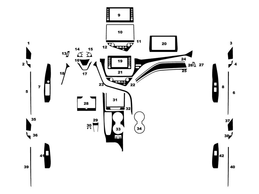 toyota camry 2021-2024 Dash Kit Diagram