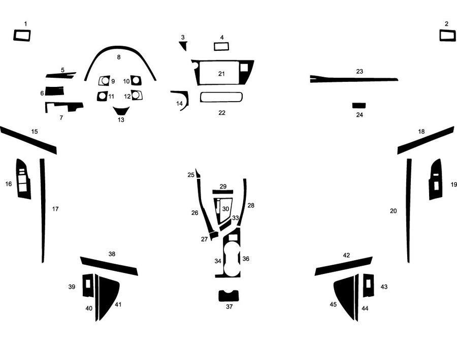 toyota corolla 2017-2019 (sedan) Dash Kit Diagram