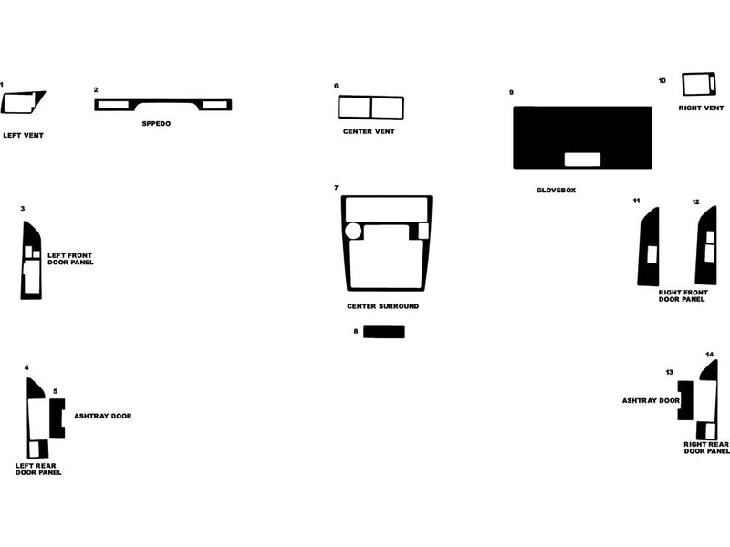 toyota cressida 1985-1988 Dash Kit Diagram