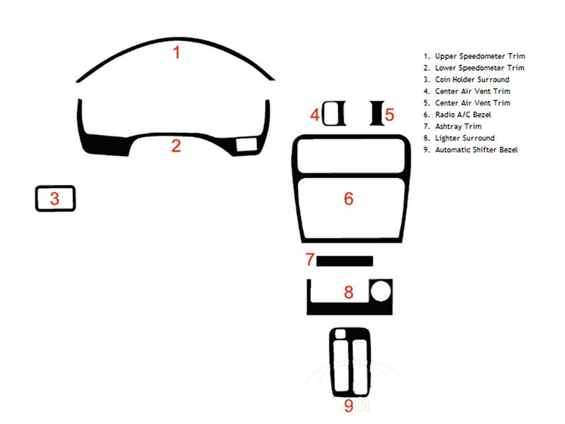 toyota tercel 1995-1998 Dash Kit Diagram