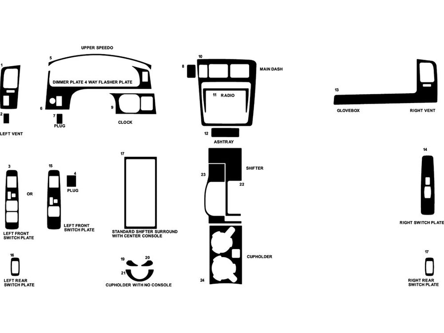 toyota tacoma 2001-2004 Dash Kit Diagram