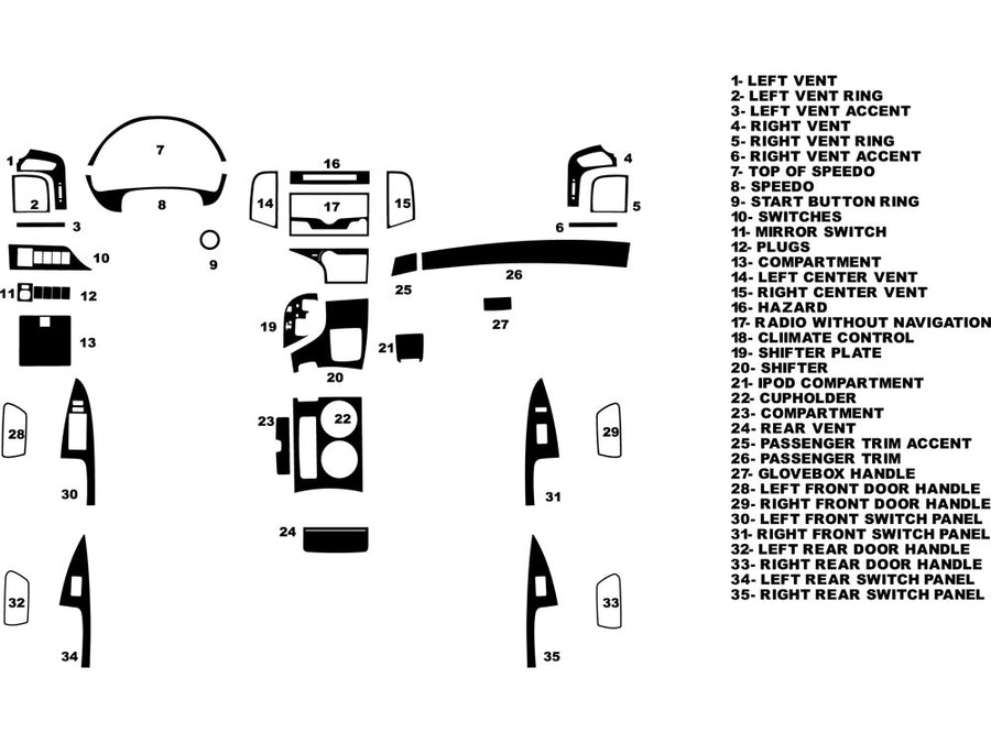 toyota venza 2009-2015 Dash Kit Diagram