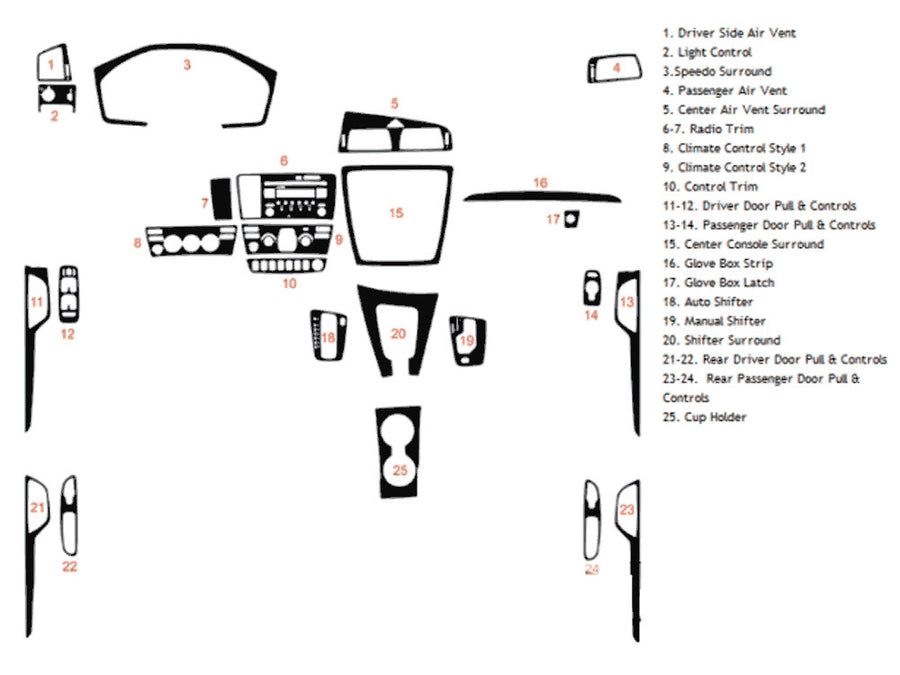 volvo v70 2005-2010 Dash Kit Diagram